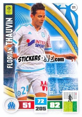 Sticker Florian Thauvin - Foot 2016-2017. Adrenalyn Xl n. 171 - Panini