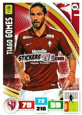 Cromo Tiago Gomes - Foot 2016-2017. Adrenalyn Xl n. 185 - Panini