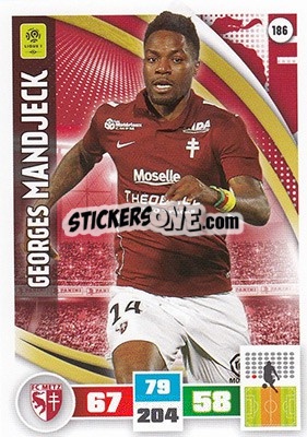 Cromo Georges Mandjeck - Foot 2016-2017. Adrenalyn Xl n. 186 - Panini