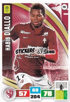 Sticker Habib Diallo - Foot 2016-2017. Adrenalyn Xl n. 191 - Panini