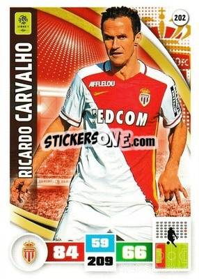 Sticker Ricardo Carvalho - Foot 2016-2017. Adrenalyn Xl n. 202 - Panini