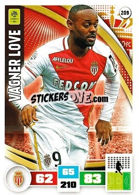 Figurina Vagner Love - Foot 2016-2017. Adrenalyn Xl n. 209 - Panini