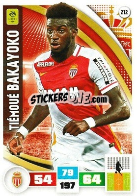 Sticker Tiemoué Bakayoko - Foot 2016-2017. Adrenalyn Xl n. 212 - Panini