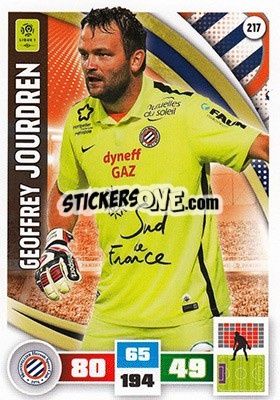 Sticker Geoffrey Jourdren - Foot 2016-2017. Adrenalyn Xl - Panini