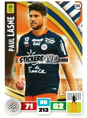 Sticker Paul Lasne - Foot 2016-2017. Adrenalyn Xl n. 222 - Panini
