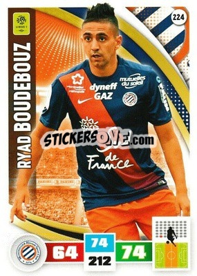 Sticker Ryad Boudebouz - Foot 2016-2017. Adrenalyn Xl n. 224 - Panini