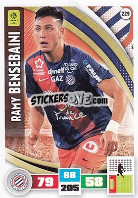Sticker Ramy Bensebaini - Foot 2016-2017. Adrenalyn Xl n. 229 - Panini