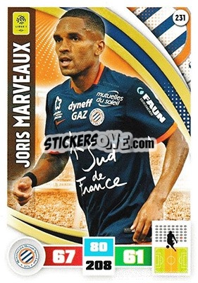 Sticker Joris Marveaux - Foot 2016-2017. Adrenalyn Xl n. 231 - Panini
