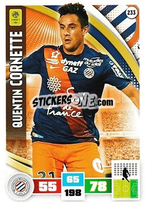 Sticker Quentin Cornette - Foot 2016-2017. Adrenalyn Xl n. 233 - Panini