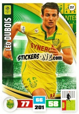 Sticker Léo Dubois - Foot 2016-2017. Adrenalyn Xl n. 257 - Panini