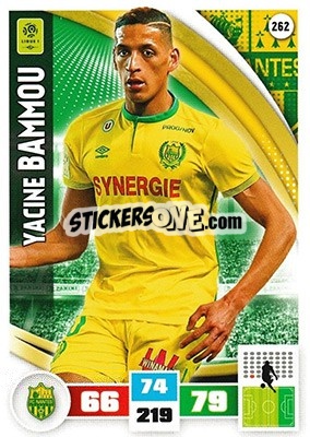 Sticker Yacine Bammou - Foot 2016-2017. Adrenalyn Xl n. 262 - Panini