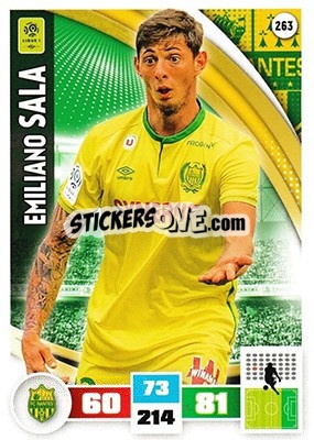 Figurina Emiliano Sala - Foot 2016-2017. Adrenalyn Xl n. 263 - Panini