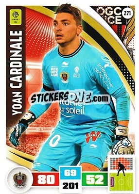 Sticker Yoan Cardinale - Foot 2016-2017. Adrenalyn Xl n. 271 - Panini