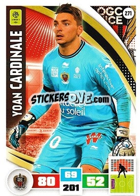 Sticker Yoan Cardinale - Foot 2016-2017. Adrenalyn Xl - Panini