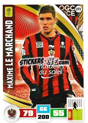 Sticker Maxime Le Marchand - Foot 2016-2017. Adrenalyn Xl - Panini