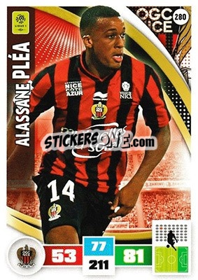 Sticker Alassane Pléa - Foot 2016-2017. Adrenalyn Xl n. 280 - Panini