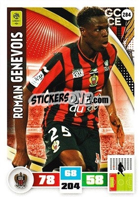Figurina Romain Genevois - Foot 2016-2017. Adrenalyn Xl n. 284 - Panini