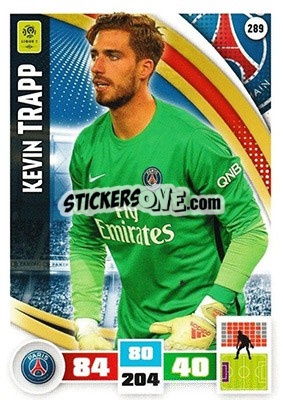 Sticker Kevin Trapp - Foot 2016-2017. Adrenalyn Xl n. 289 - Panini