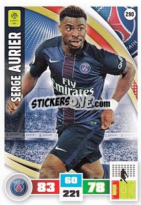 Sticker Serge Aurier - Foot 2016-2017. Adrenalyn Xl - Panini