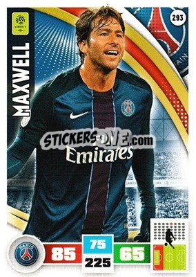 Figurina Maxwell - Foot 2016-2017. Adrenalyn Xl - Panini