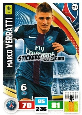 Sticker Marco Verratti - Foot 2016-2017. Adrenalyn Xl n. 295 - Panini