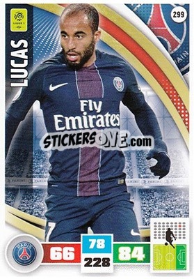 Sticker Lucas Moura - Foot 2016-2017. Adrenalyn Xl n. 299 - Panini