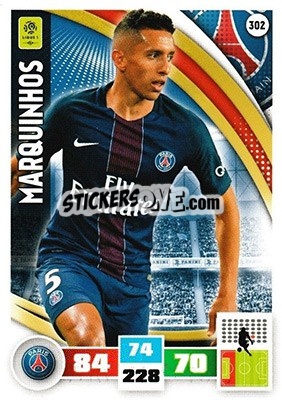 Sticker Marquinhos - Foot 2016-2017. Adrenalyn Xl n. 302 - Panini