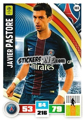 Sticker Javier Pastore - Foot 2016-2017. Adrenalyn Xl n. 303 - Panini