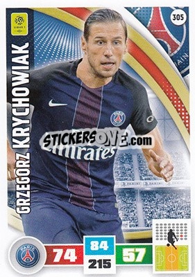 Sticker Grzegorz Krychowiak - Foot 2016-2017. Adrenalyn Xl n. 305 - Panini