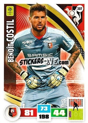 Sticker Benoît Costil - Foot 2016-2017. Adrenalyn Xl - Panini