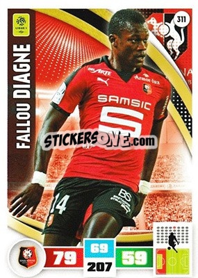 Figurina Fallou Diagne - Foot 2016-2017. Adrenalyn Xl - Panini