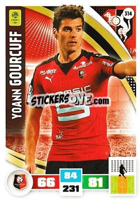 Sticker Yoann Gourcuff - Foot 2016-2017. Adrenalyn Xl n. 314 - Panini