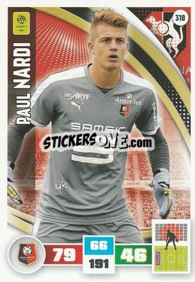 Cromo Paul Nardi - Foot 2016-2017. Adrenalyn Xl n. 318 - Panini