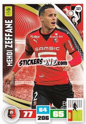 Sticker Mehdi Zeffane - Foot 2016-2017. Adrenalyn Xl n. 321 - Panini