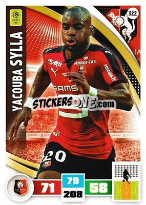 Cromo Yacouba Sylla - Foot 2016-2017. Adrenalyn Xl - Panini