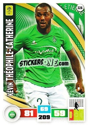 Cromo Kévin Théophile-Catherine - Foot 2016-2017. Adrenalyn Xl - Panini