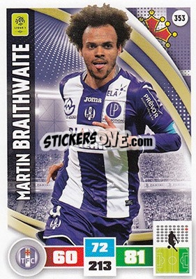 Sticker Martin Braithwaite - Foot 2016-2017. Adrenalyn Xl n. 353 - Panini