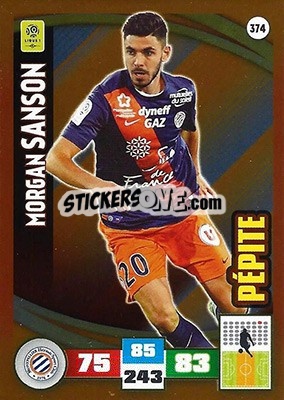 Sticker Morgan Sanson - Foot 2016-2017. Adrenalyn Xl n. 374 - Panini