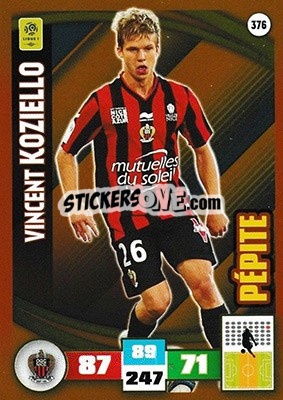 Sticker Vincent Koziello - Foot 2016-2017. Adrenalyn Xl n. 376 - Panini