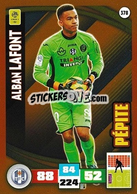 Sticker Alban Lafont - Foot 2016-2017. Adrenalyn Xl n. 378 - Panini