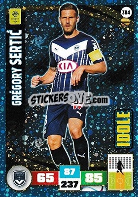 Sticker Grégory Sertic - Foot 2016-2017. Adrenalyn Xl n. 384 - Panini