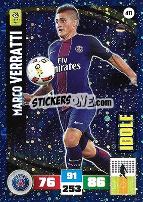 Sticker Marco Verratti - Foot 2016-2017. Adrenalyn Xl n. 411 - Panini