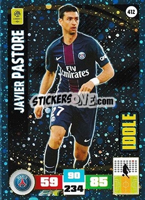 Sticker Javier Pastore - Foot 2016-2017. Adrenalyn Xl n. 412 - Panini