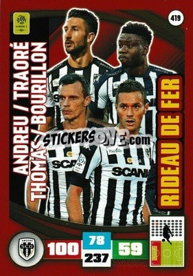 Cromo Yoann Andreu / Ismaël Traoré / Romain Thomas / Grégory Bourillon - Foot 2016-2017. Adrenalyn Xl n. 419 - Panini