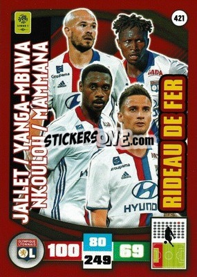 Sticker Christophe Jallet / Mapou Yanga-Mbiwa / Nicolas Nkoulou / Emanuel Mammana - Foot 2016-2017. Adrenalyn Xl n. 421 - Panini