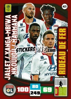 Cromo Christophe Jallet / Mapou Yanga-Mbiwa / Nicolas Nkoulou / Emanuel Mammana - Foot 2016-2017. Adrenalyn Xl - Panini