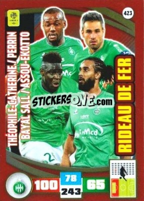 Sticker Kévin Théophile-Catherine / Moustapha Bayal Sall / Loïc Perrin / Benoît Assou-Ekotto - Foot 2016-2017. Adrenalyn Xl n. 423 - Panini