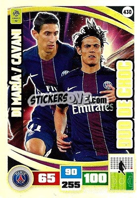 Sticker Ángel Di María / Edinson Cavani - Foot 2016-2017. Adrenalyn Xl - Panini