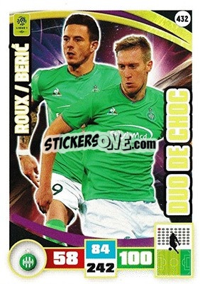 Sticker Nolan Roux / Robert Beric - Foot 2016-2017. Adrenalyn Xl n. 432 - Panini