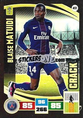 Sticker Blaise Matuidi - Foot 2016-2017. Adrenalyn Xl n. 451 - Panini